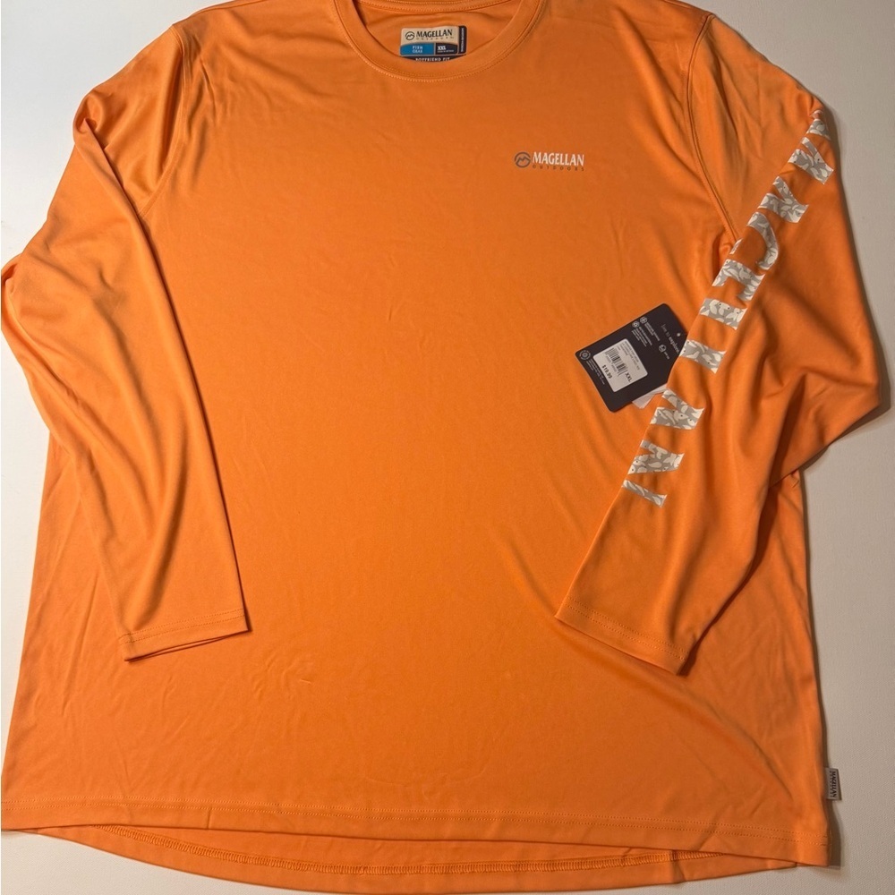 NWT Magellan Outdoors Women's Fish Gear Tangerine Long Sleeve Shirt XS (KB1) - Picture 2 of 4